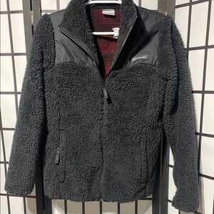 Columbia Black sherpa zip up sweatshirt Jacket